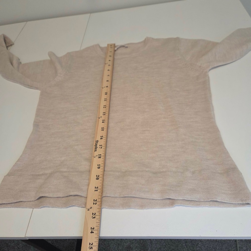 Kettlewell 100% Merino Wool Crew Neck Sweater Beige Oatmeal Womens Medium - Picture 8 of 8